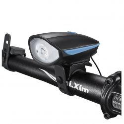 Farol LED com Buzina para Bicicleta Recarregável USB - mayber 